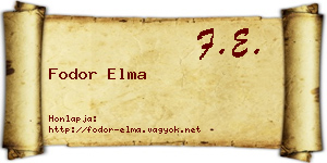 Fodor Elma névjegykártya